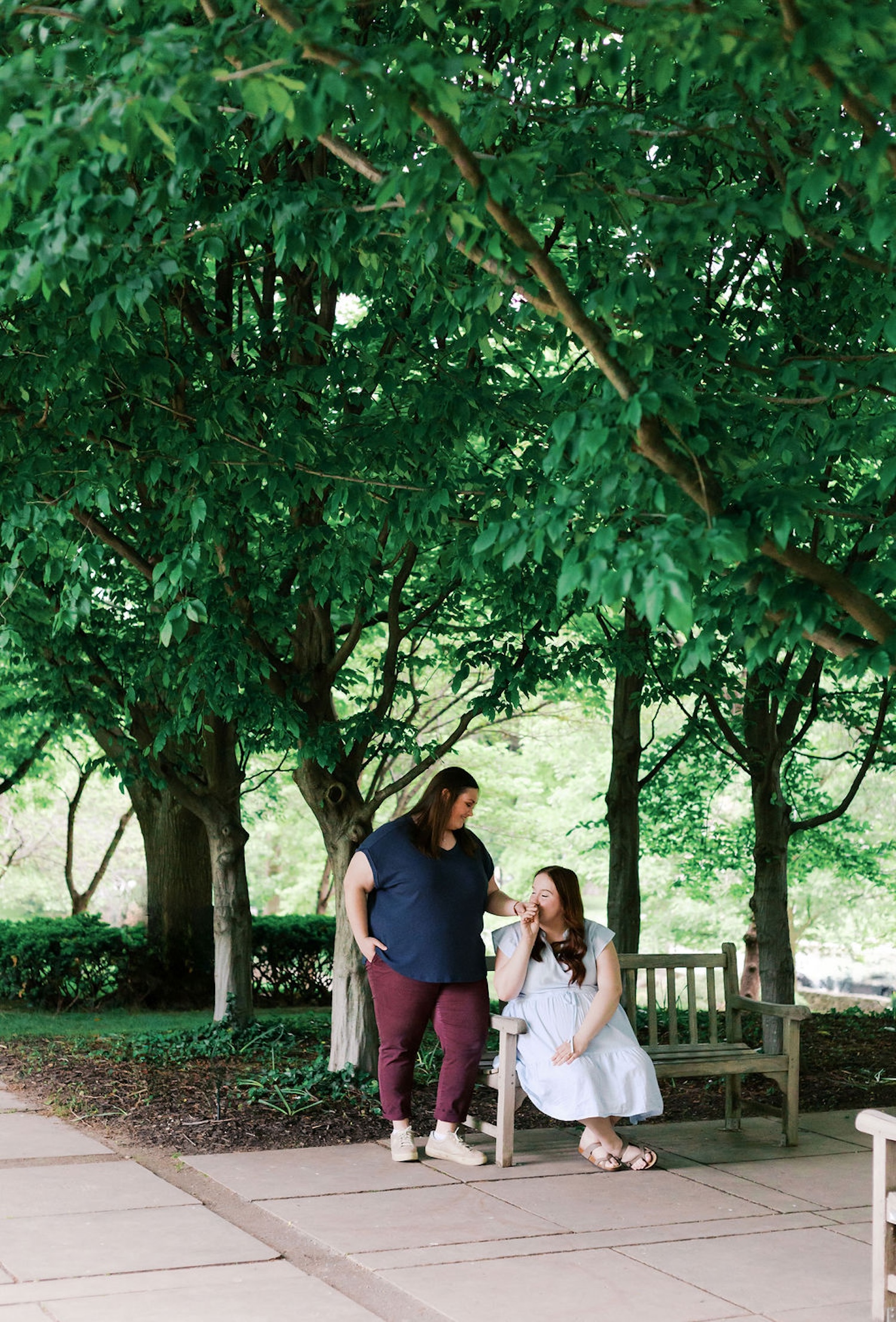 lgbtq+ engagement photos at the nelson atkins museum in kansas city lauren benson photography