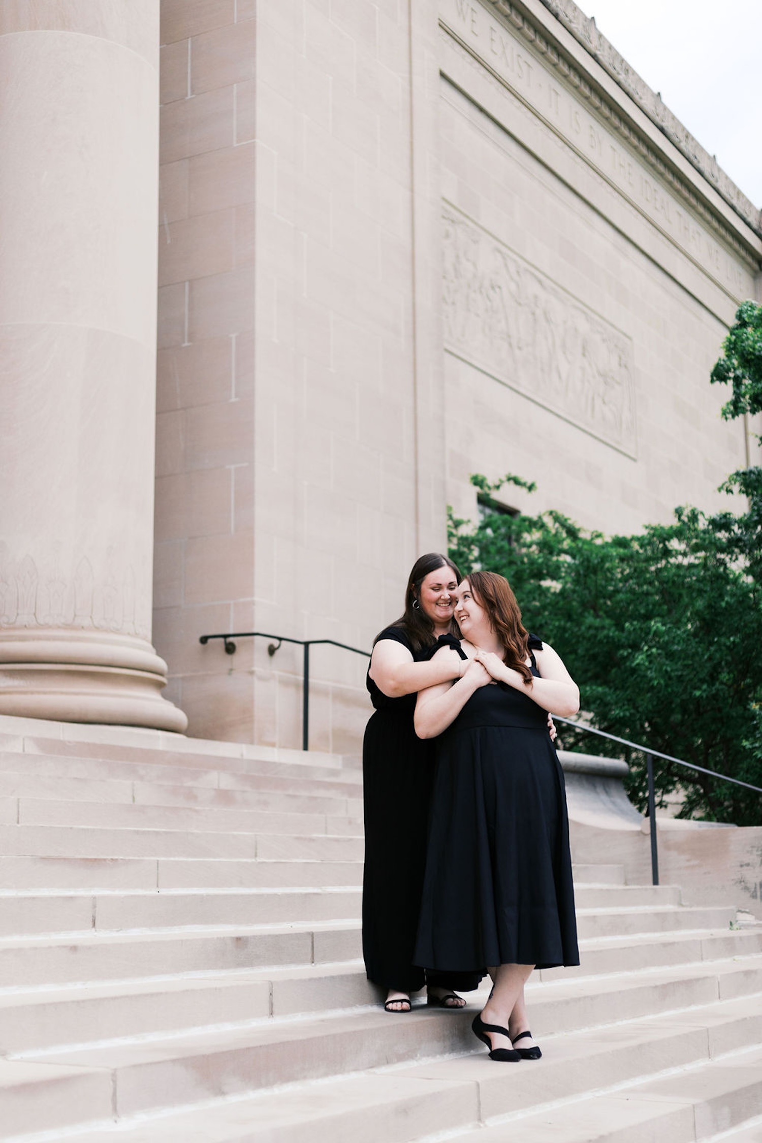 lgbtq+ engagement photos at the nelson atkins museum in kansas city lauren benson photography