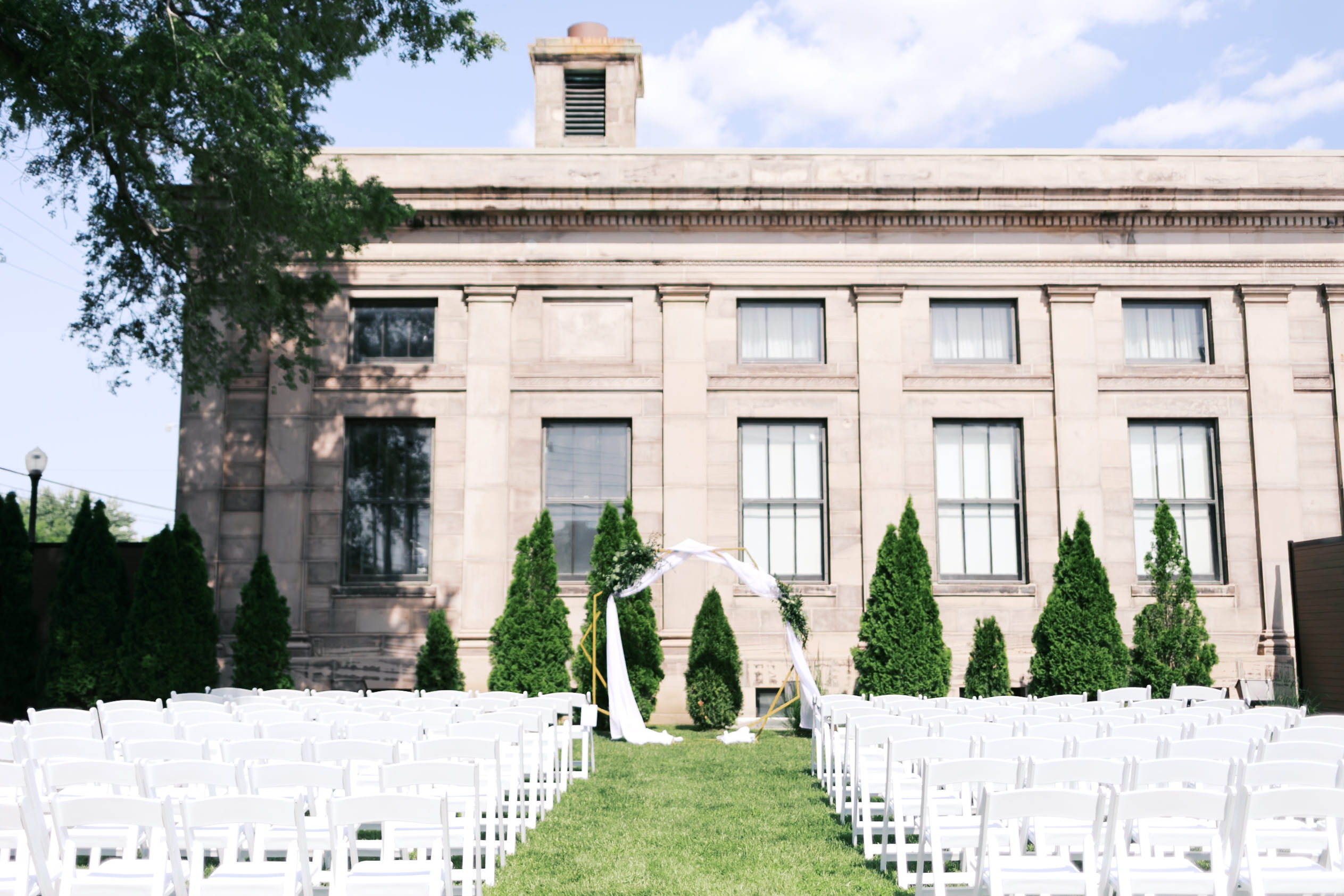 Outdoor ceremony set up at the lincoln event space