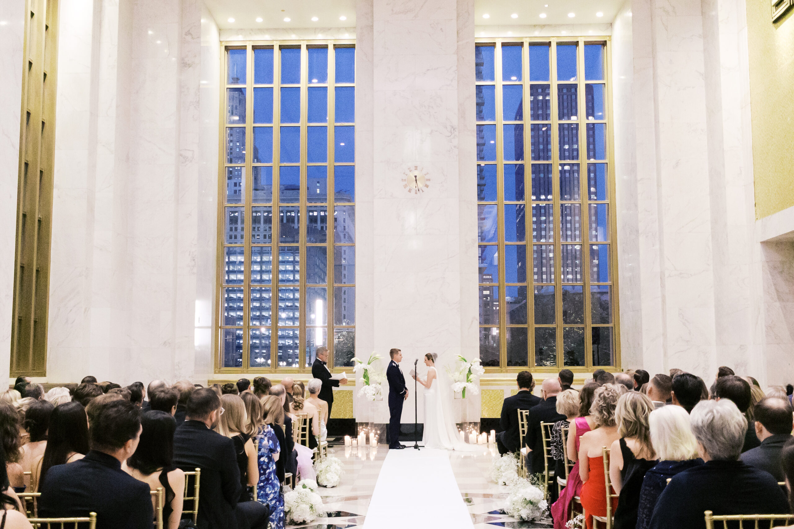 Wide photo of ceremony at the Old Post Office Chicago